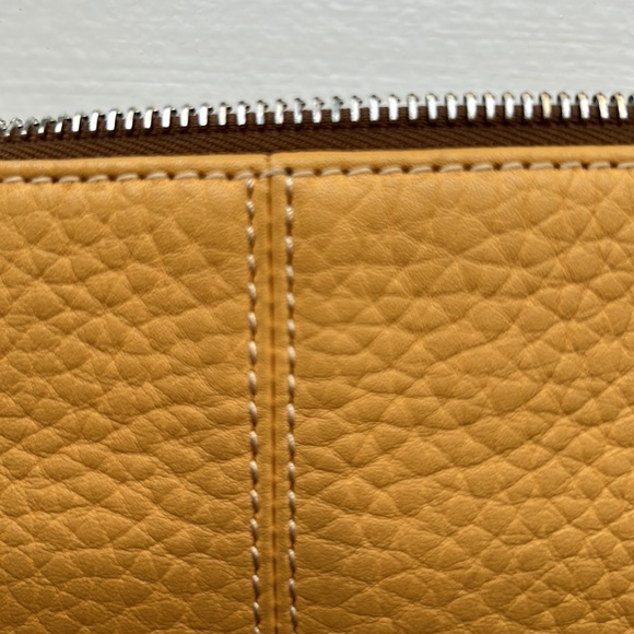 Dooney & Bourke Yellow and Brown Pebbled Leather Shoulder Bag - Picture 7 of 7